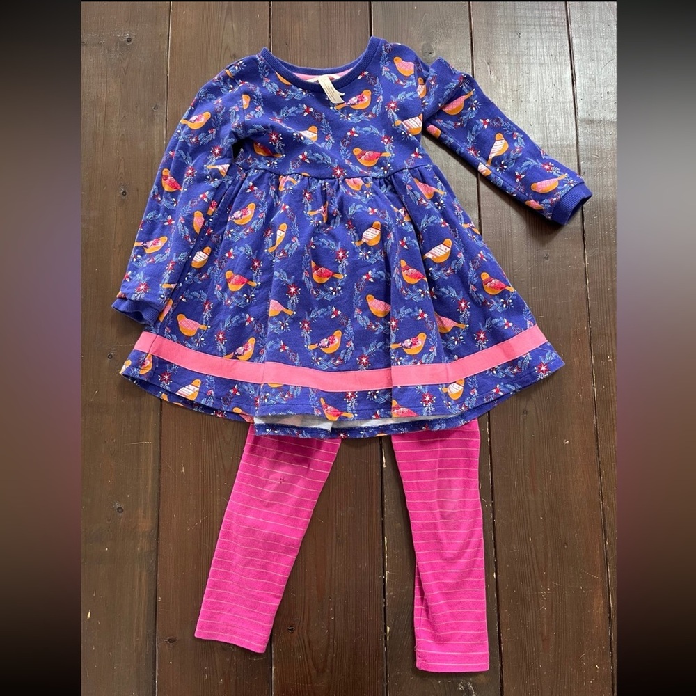 Size 4 Matilda Jane Moments with You Partridge holiday dress leggings bundle